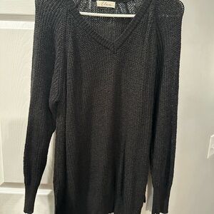 Elan Charcoal V-Neck Women's Sweater